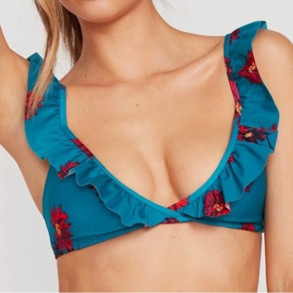 Volcom Good To Grow V-Neck Top & Hipster Bottom - Stormy Blue Women’s Sz L NWT - Picture 10 of 14